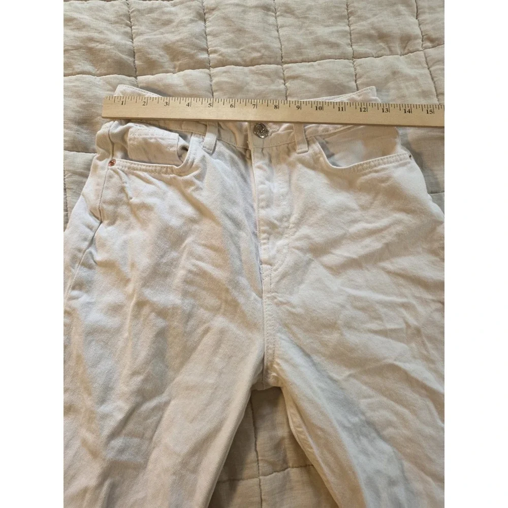 Zara jeans women's size 4 white ripped‎ holes distressed